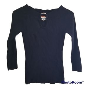 Belldini ribbed key whole top black